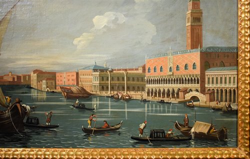 Coppia vedute di Venezia e Roma